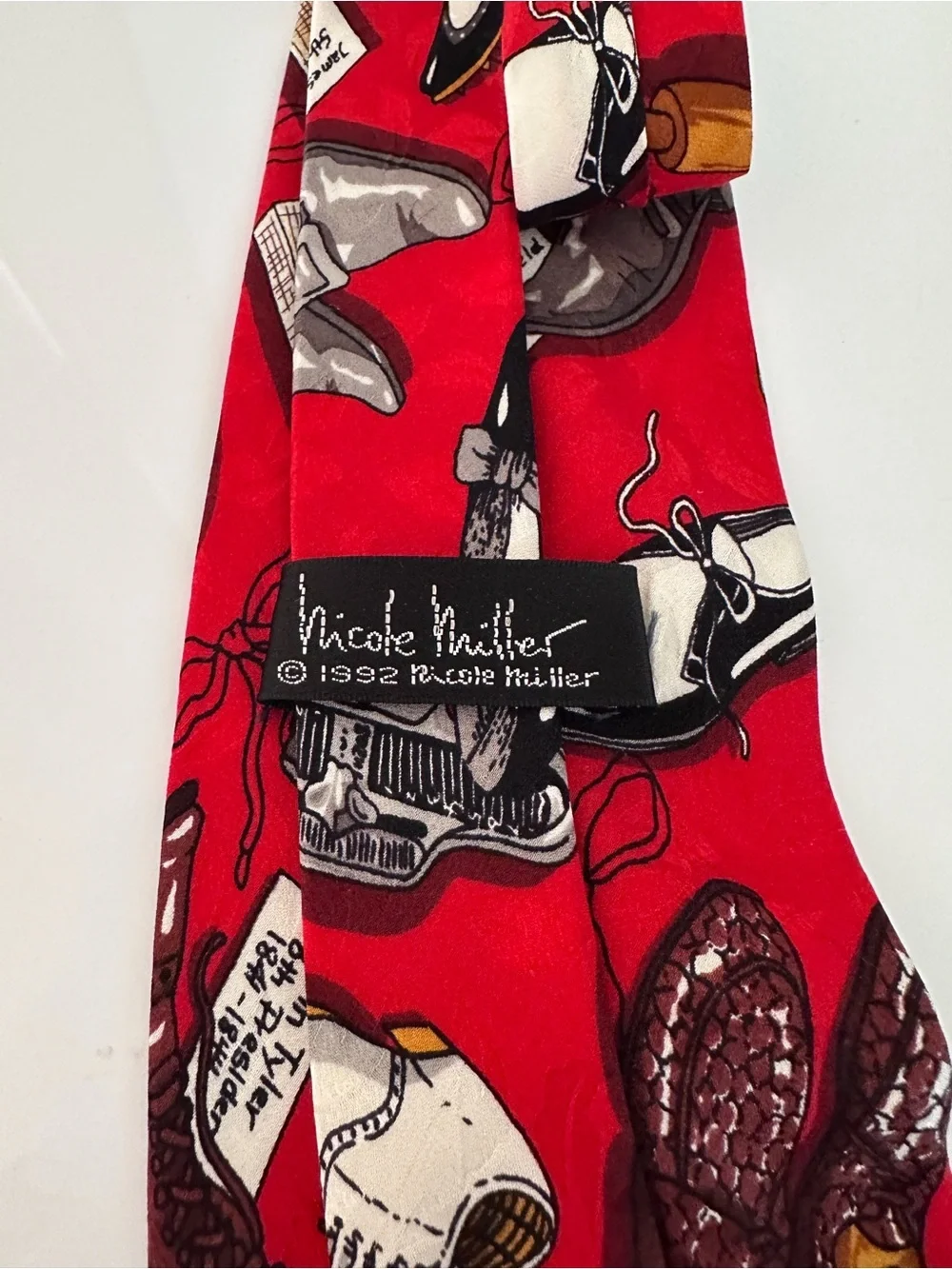 Lot of 2 Vintage 90s Nicole Miller 100% Silk Novelty Legal Neckties Hand Sewn